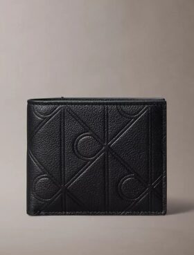 Präglad emblem-logotyp, bifold-plånbok med myntficka Präglad emblem-logotyp, bifold-plånbok med myntficka