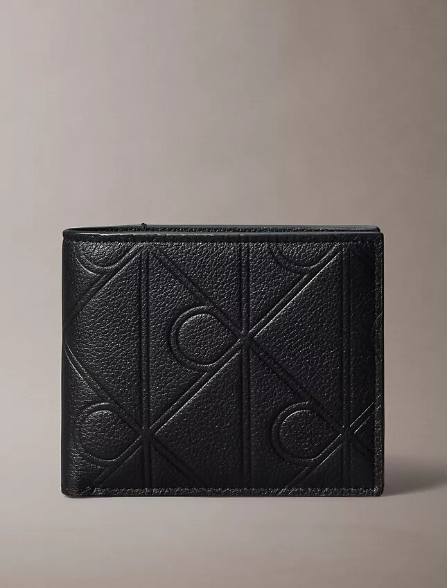 Präglad emblem-logotyp, bifold-plånbok med myntficka Präglad emblem-logotyp, bifold-plånbok med myntficka