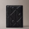 Präglad emblem-logotyp, smal bifold-plånbok