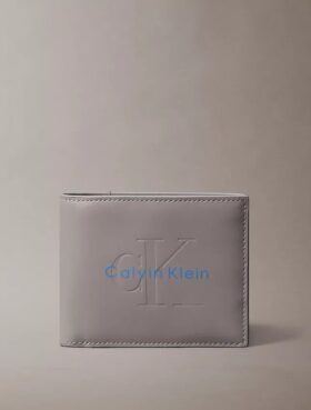Präglad Monologo-plånbok med två fack och myntficka