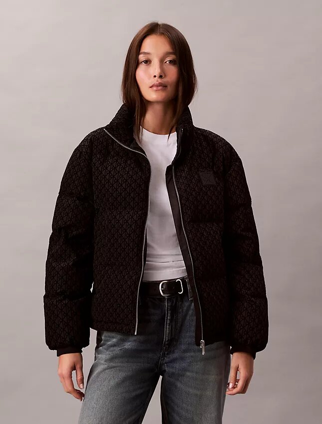 Pufferjacka med Monogram-mönster över hela ytan Pufferjacka med Monogram-mönster över hela ytan