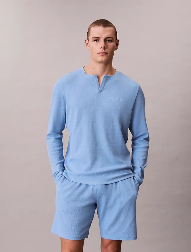 Pyjamasbyxor i våffelstickat Pyjamasbyxor i våffelstickat