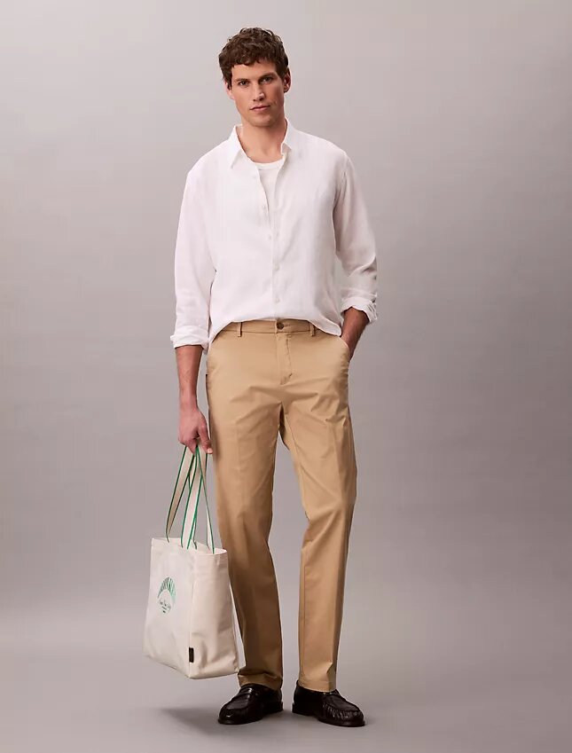 Raka byxor i Cotton Stretch Raka byxor i Cotton Stretch