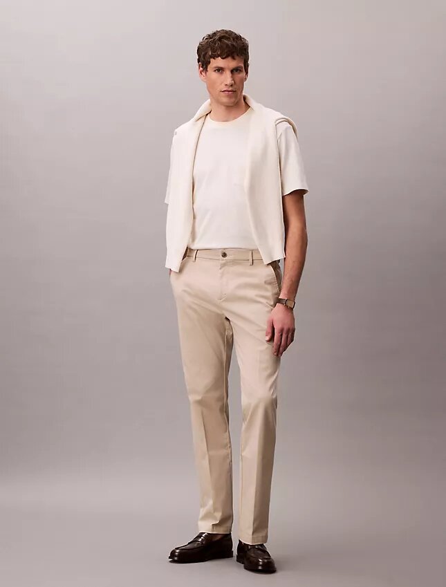 Raka byxor i Cotton Stretch Raka byxor i Cotton Stretch