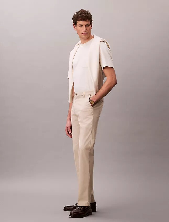 Raka byxor i Cotton Stretch Raka byxor i Cotton Stretch