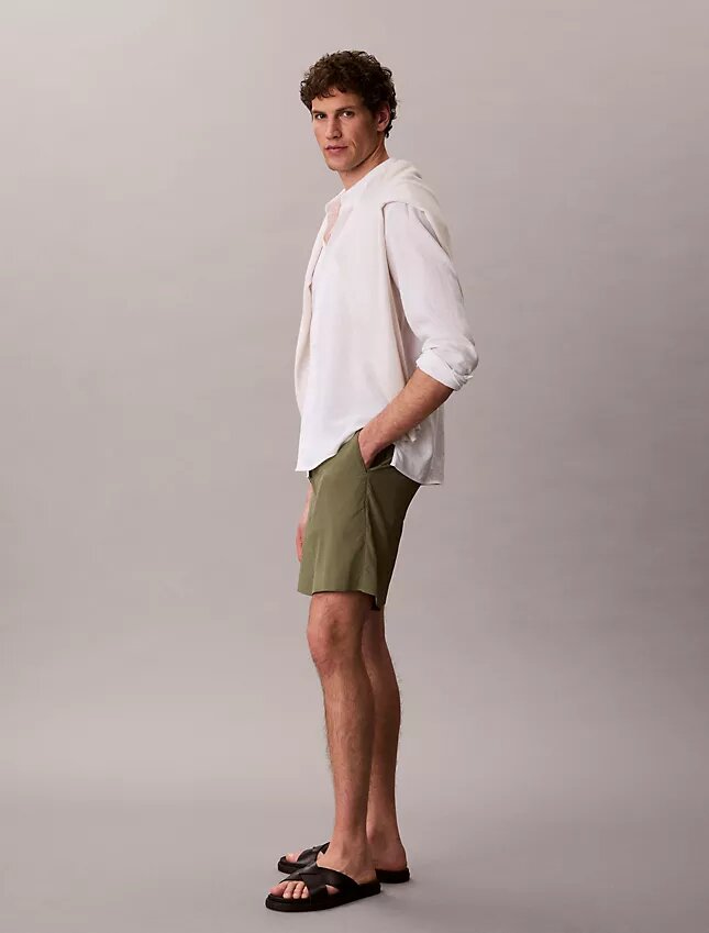 Raka seersucker-shorts med resår, 18 cm Raka seersucker-shorts med resår, 18 cm