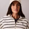 Randig kort topp i frotté med Monogram Randig kort topp i frotté med Monogram
