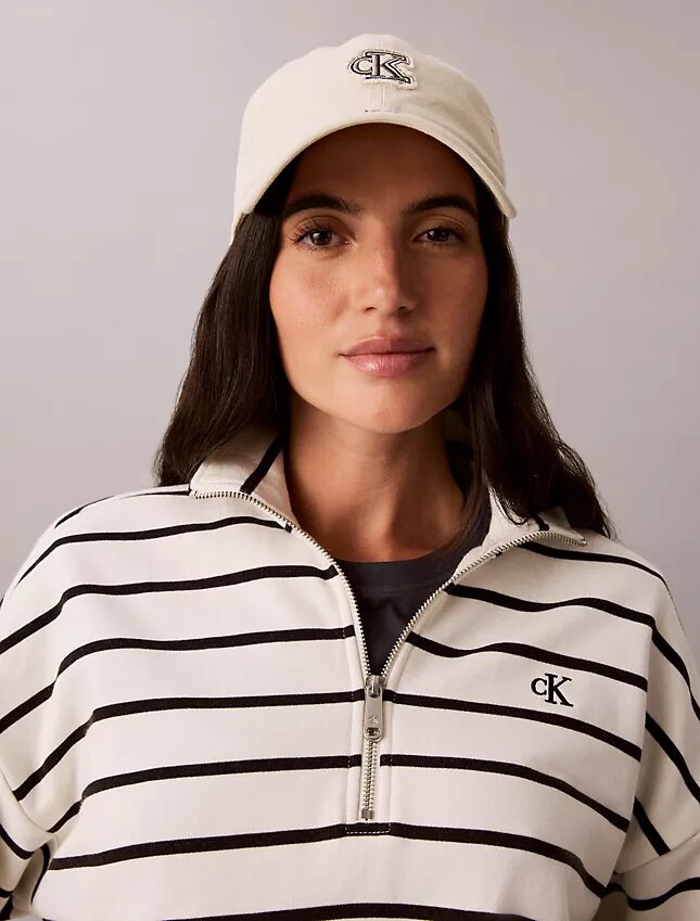 Randig kort topp i frotté med Monogram Randig kort topp i frotté med Monogram