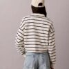 Randig kort topp i frotté med Monogram Randig kort topp i frotté med Monogram