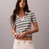 Randig ribbad slim fit-polotröja Randig ribbad slim fit-polotröja