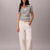 Randig ribbad slim fit-polotröja Randig ribbad slim fit-polotröja