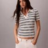 Randig ribbad slim fit-polotröja Randig ribbad slim fit-polotröja