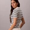 Randig ribbad slim fit-polotröja Randig ribbad slim fit-polotröja