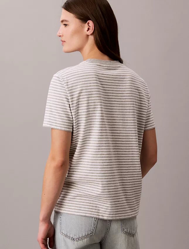 Randig T-shirt med CK-logotyp Randig T-shirt med CK-logotyp
