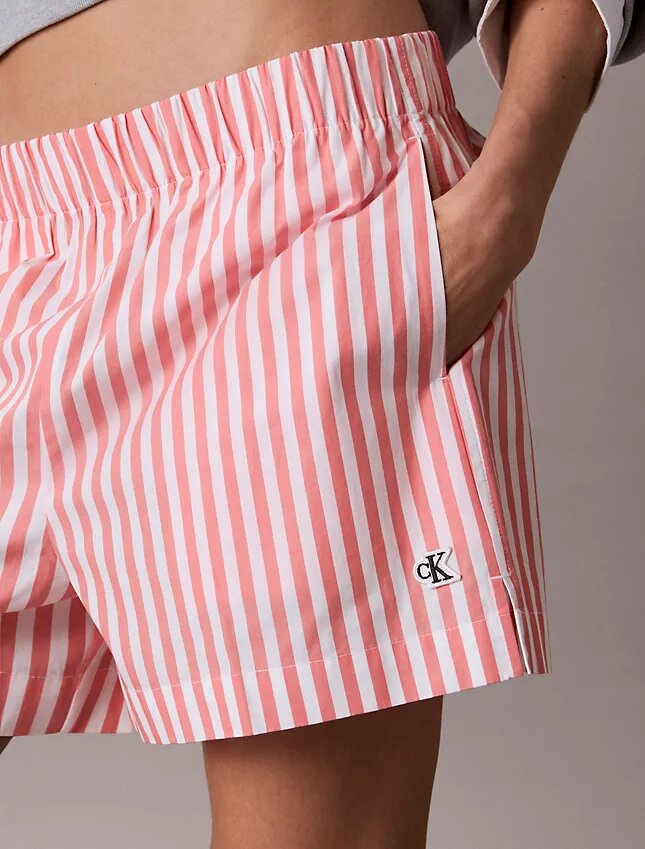 Randiga shorts i bomullspoplin Randiga shorts i bomullspoplin