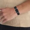Rektangulär urtavla med läderarmband Rektangulär urtavla med läderarmband