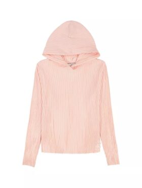 Ribbad, avslappnad hoodie för flickor