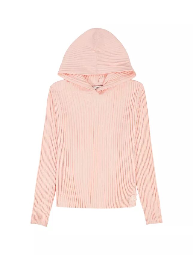 Ribbad, avslappnad hoodie för flickor Ribbad, avslappnad hoodie för flickor