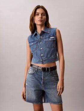 Ärmlös väst i Denim