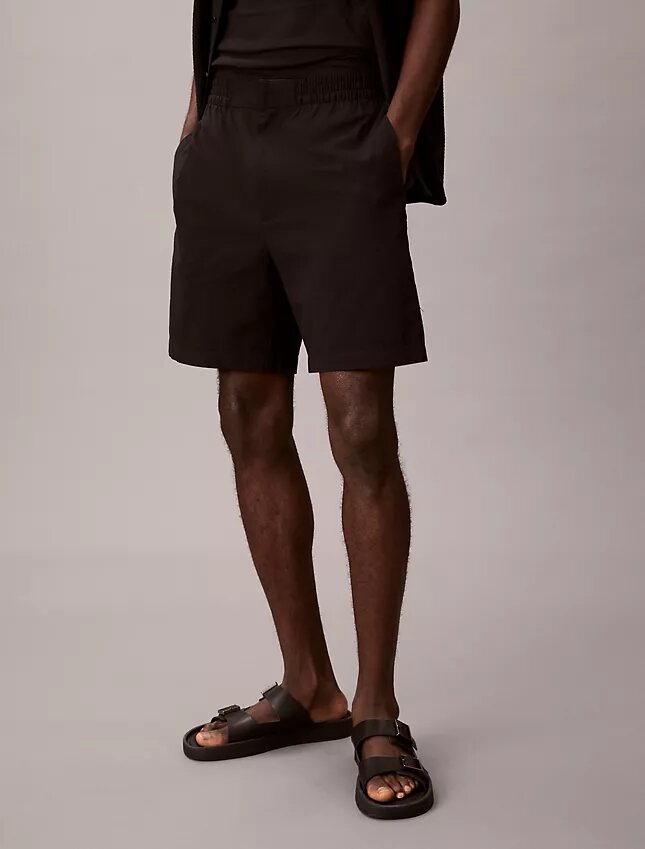 Seersucker-shorts med dragkedja Seersucker-shorts med dragkedja