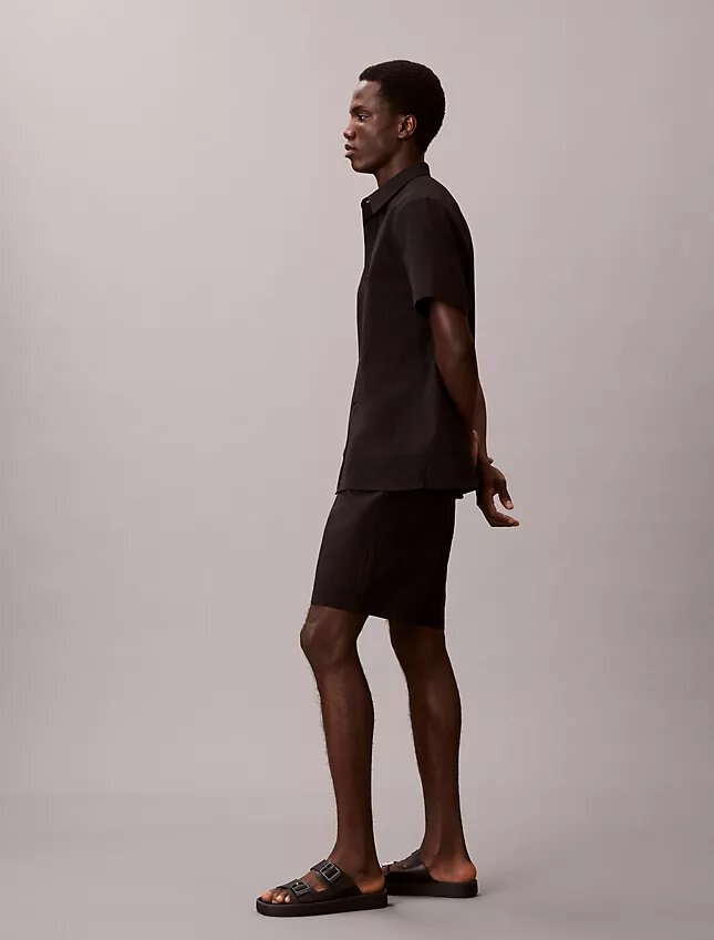 Seersucker-shorts med dragkedja Seersucker-shorts med dragkedja