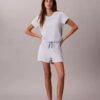 Set med T-shirt och shorts i viskos-bomullsblandning Set med T-shirt och shorts i viskos-bomullsblandning