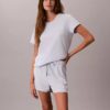 Set med T-shirt och shorts i viskos-bomullsblandning Set med T-shirt och shorts i viskos-bomullsblandning
