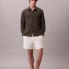 Shorts i bomullsblandad bouclé med dragkedja