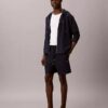 Shorts i bomullsblandad bouclé med dragkedja