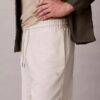 Shorts i bomullsblandad bouclé med dragkedja
