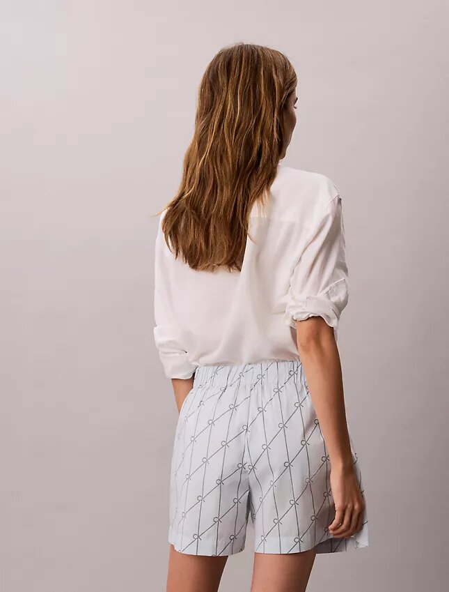 Shorts i bomullspoplin med tryck Shorts i bomullspoplin med tryck