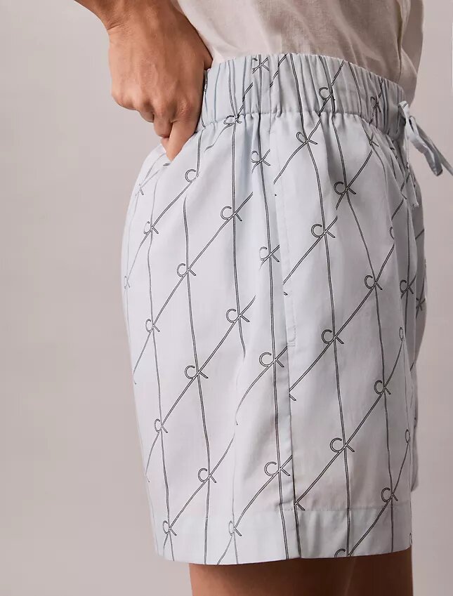Shorts i bomullspoplin med tryck Shorts i bomullspoplin med tryck
