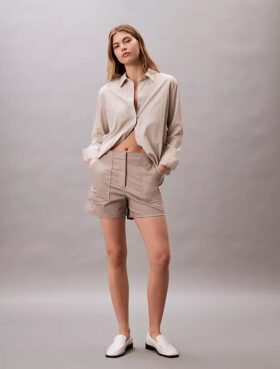 Shorts i bomullssatin