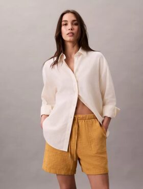 Shorts i dubbelvävd gasväv