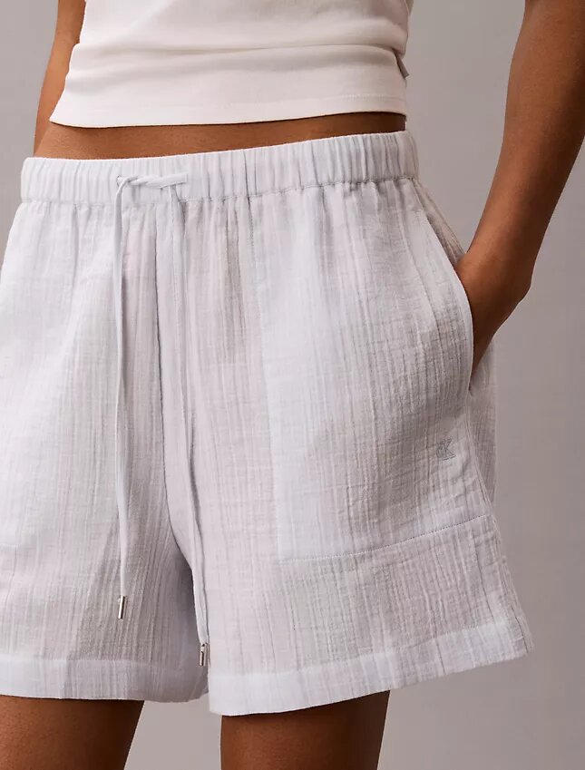 Shorts i dubbelvävd gasväv Shorts i dubbelvävd gasväv