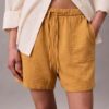 Shorts i dubbelvävd gasväv Shorts i dubbelvävd gasväv