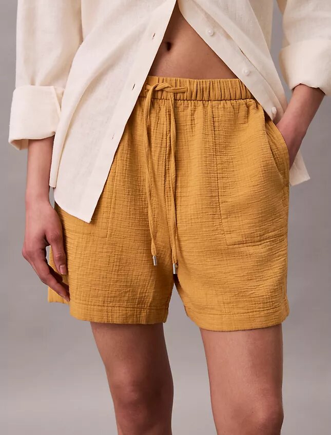 Shorts i dubbelvävd gasväv Shorts i dubbelvävd gasväv