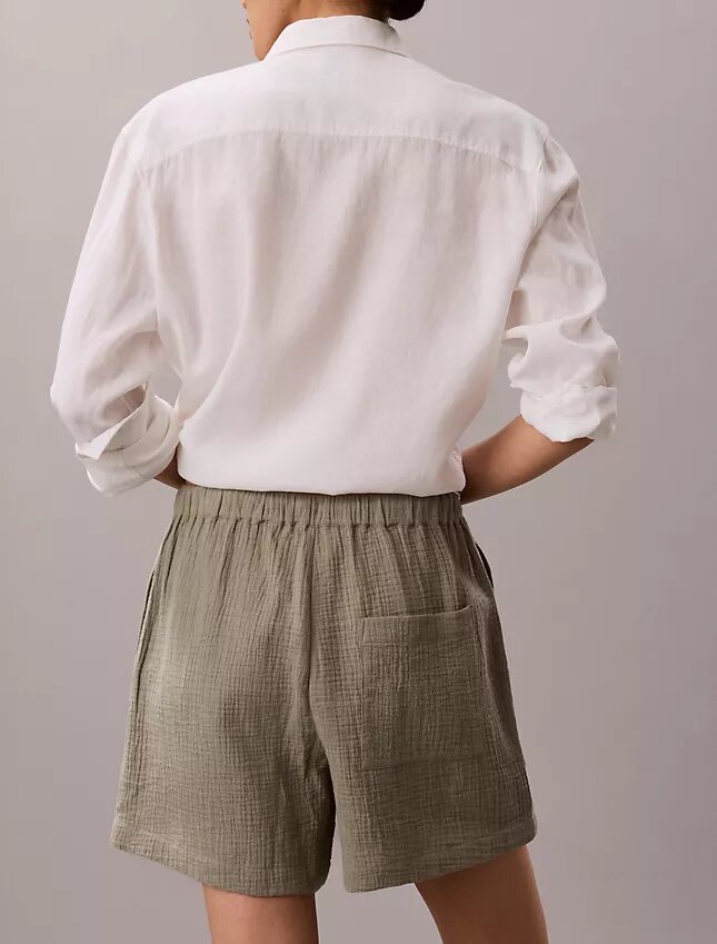 Shorts i dubbelvävd gasväv Shorts i dubbelvävd gasväv