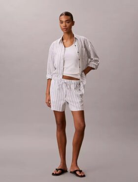 Shorts i linne och bomull