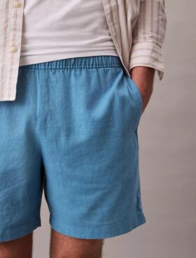 Shorts i linne och bomull