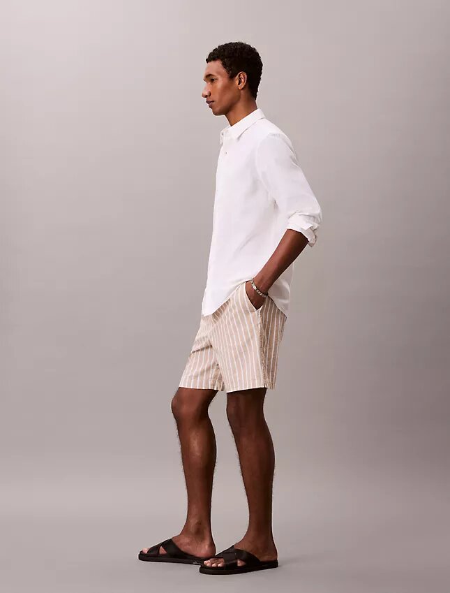 Shorts i linneblandning med ränder Shorts i linneblandning med ränder