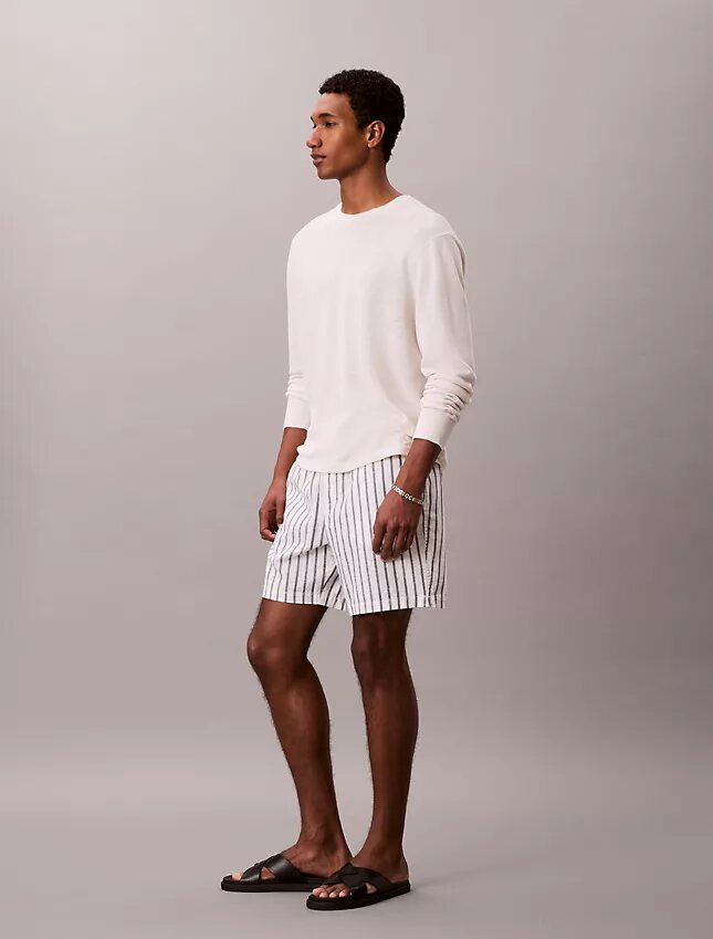 Shorts i linneblandning med ränder Shorts i linneblandning med ränder