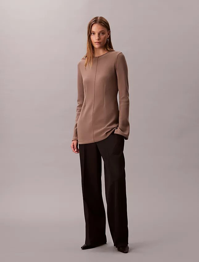 Skräddarsydd, slim fit-tunika i stickat Skräddarsydd, slim fit-tunika i stickat