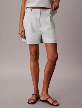 Skräddarsydda shorts i linneblandning