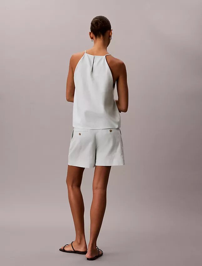 Skräddarsydda shorts i linneblandning Skräddarsydda shorts i linneblandning