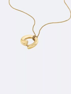 Skulpturalt halsband med rund hänge Skulpturalt halsband med rund hänge