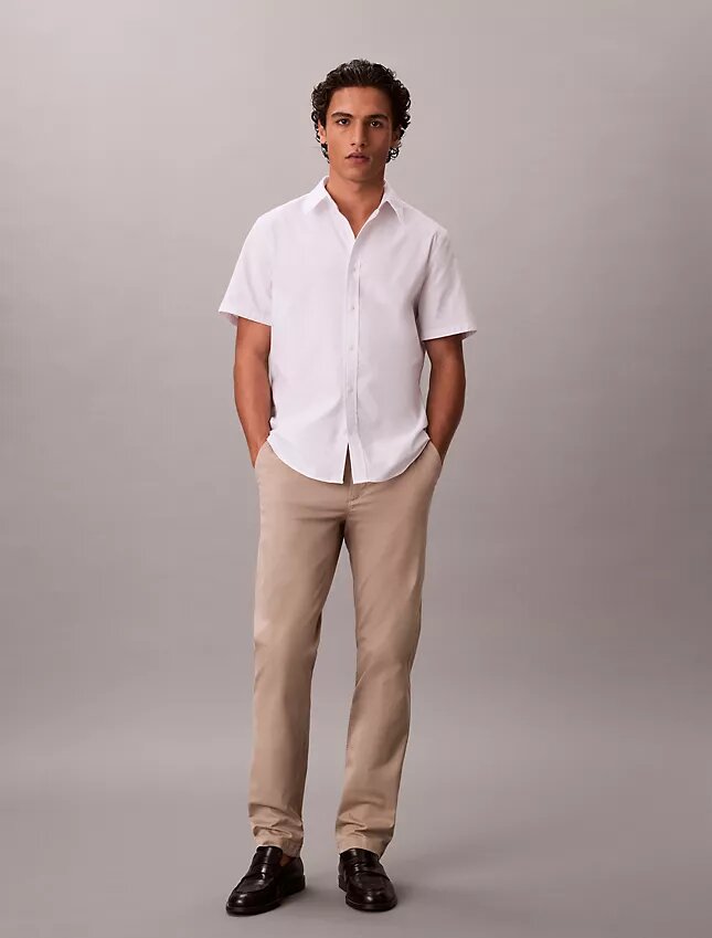 Slim fit-byxor i bomull Slim fit-byxor i bomull