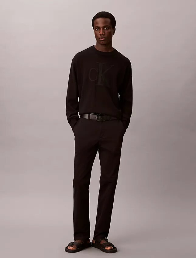 Slim fit-byxor i bomull Slim fit-byxor i bomull