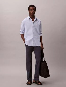 Slim fit-byxor i bomull Slim fit-byxor i bomull