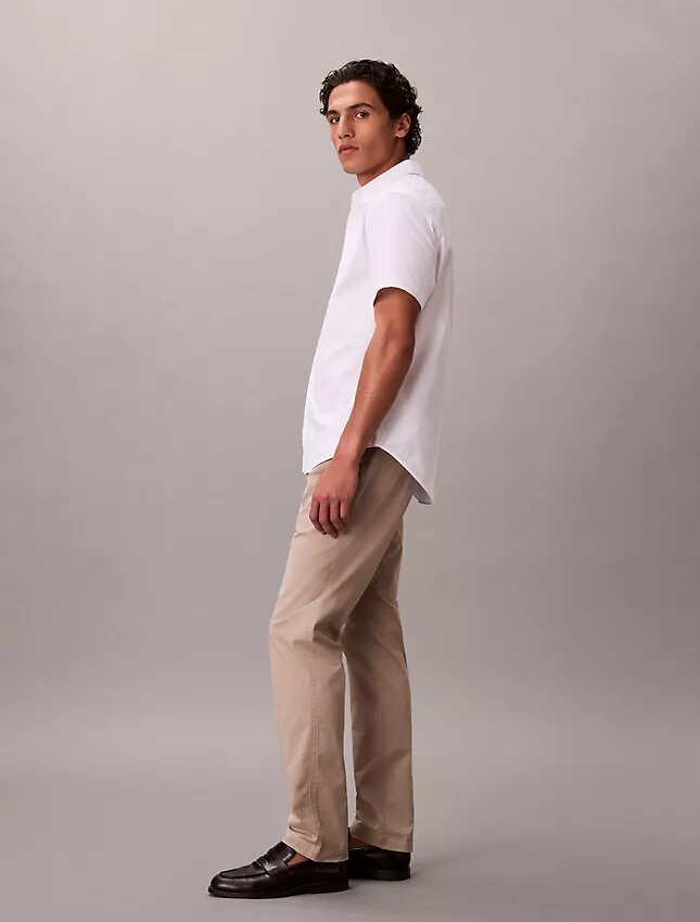 Slim fit-byxor i bomull Slim fit-byxor i bomull